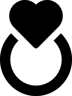 Ring With A Heart Silhouette Svg Vector, Free Vectors File